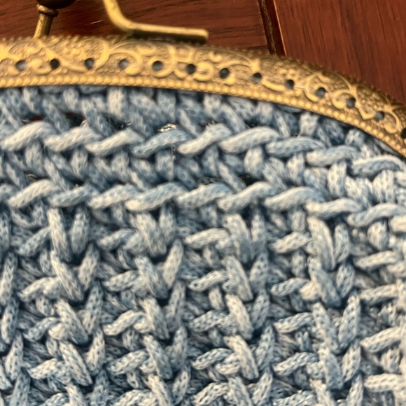 Elegant Blue Crochet Handbag - Picture 5 of 5